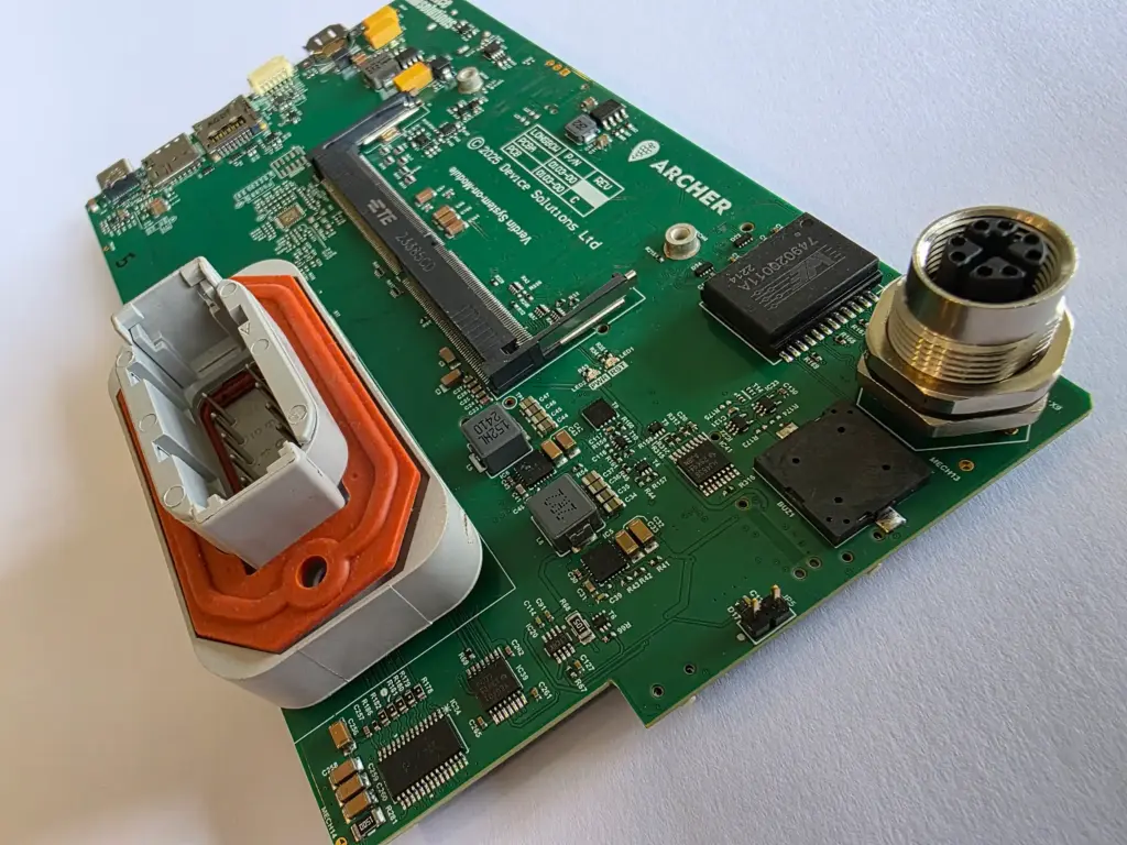 Close up of the Archer circuit board