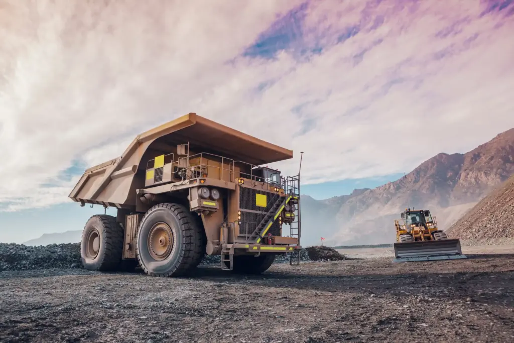 mining Large machinery in an open-pit mine